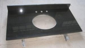 Absolute czarny granit Undermount Single umywalka łazienka Vanity Tops