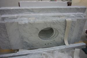 Carrara White Marble Vanitytop Fabrication